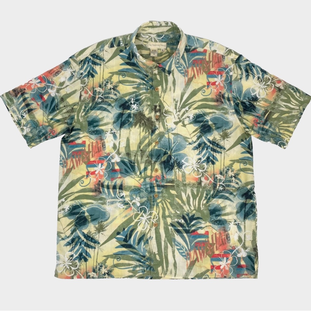 The Territory Ahead Shirt Mens XL Button Up Hawaiian Aloha Floral Cotton